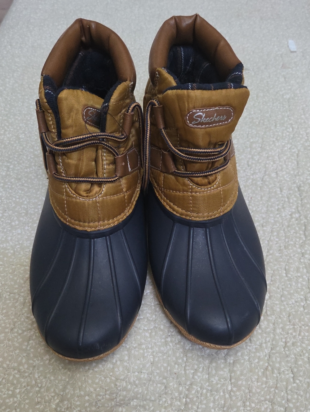 Skechers Womens Black and Brown Waterproof Pond  Boots 9